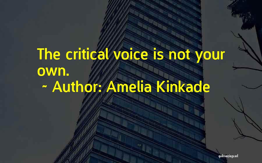 Amelia Kinkade Quotes: The Critical Voice Is Not Your Own.
