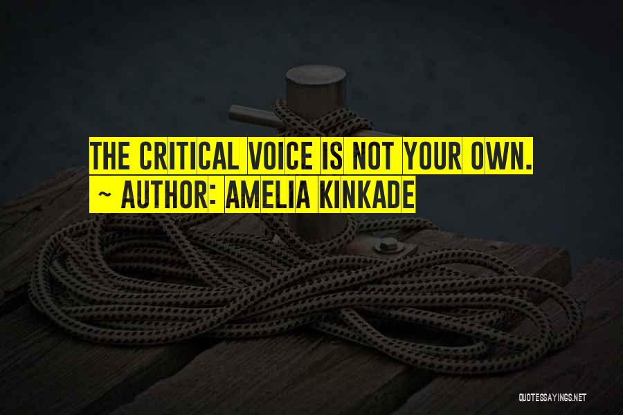 Amelia Kinkade Quotes: The Critical Voice Is Not Your Own.