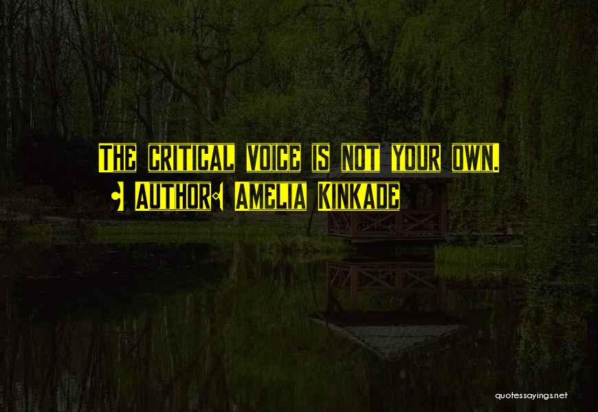 Amelia Kinkade Quotes: The Critical Voice Is Not Your Own.