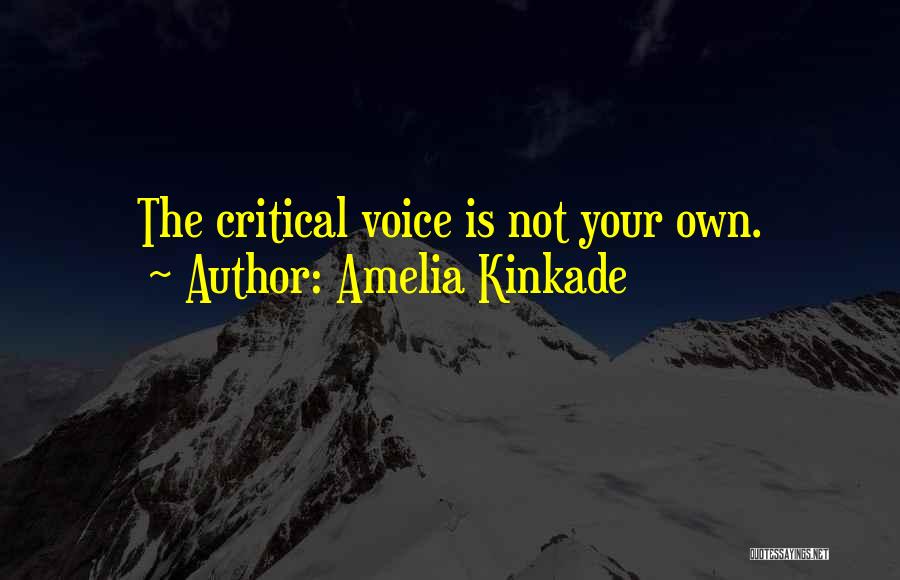 Amelia Kinkade Quotes: The Critical Voice Is Not Your Own.