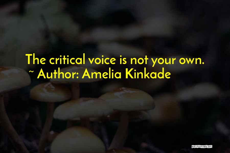 Amelia Kinkade Quotes: The Critical Voice Is Not Your Own.