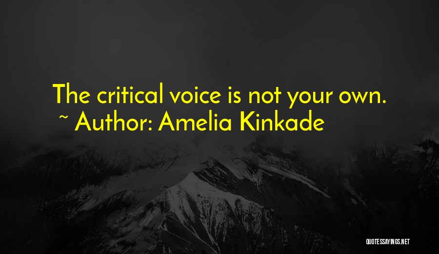 Amelia Kinkade Quotes: The Critical Voice Is Not Your Own.