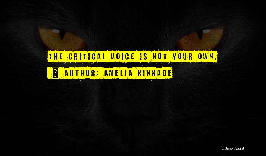 Amelia Kinkade Quotes: The Critical Voice Is Not Your Own.