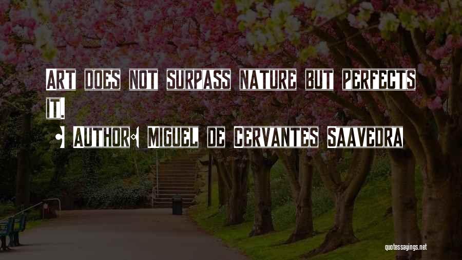 Miguel De Cervantes Saavedra Quotes: Art Does Not Surpass Nature But Perfects It.