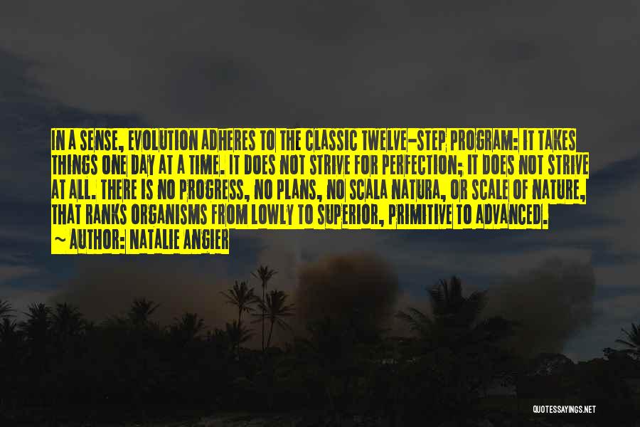 Natalie Angier Quotes: In A Sense, Evolution Adheres To The Classic Twelve-step Program: It Takes Things One Day At A Time. It Does