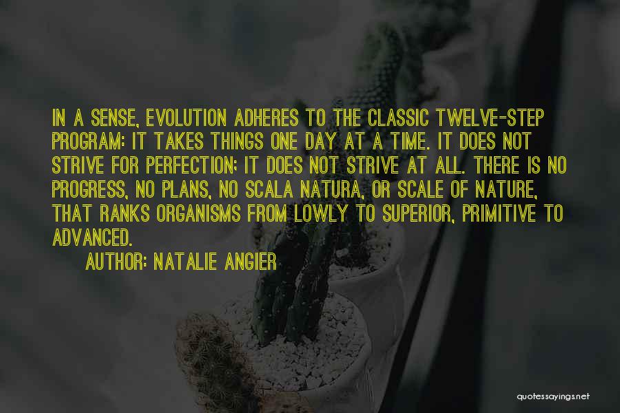 Natalie Angier Quotes: In A Sense, Evolution Adheres To The Classic Twelve-step Program: It Takes Things One Day At A Time. It Does