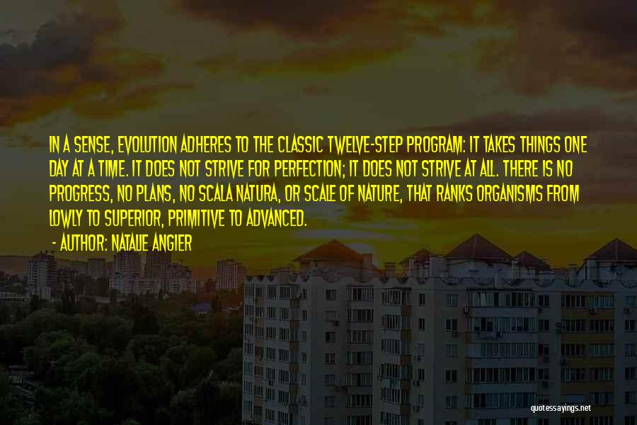 Natalie Angier Quotes: In A Sense, Evolution Adheres To The Classic Twelve-step Program: It Takes Things One Day At A Time. It Does