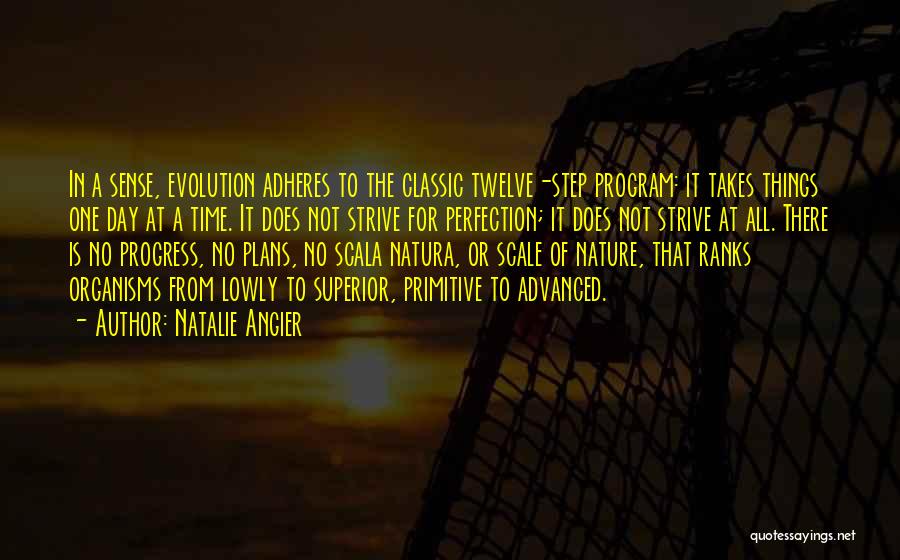 Natalie Angier Quotes: In A Sense, Evolution Adheres To The Classic Twelve-step Program: It Takes Things One Day At A Time. It Does