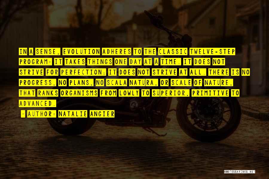 Natalie Angier Quotes: In A Sense, Evolution Adheres To The Classic Twelve-step Program: It Takes Things One Day At A Time. It Does