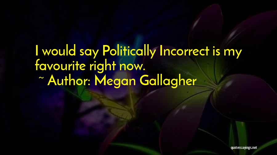 Megan Gallagher Quotes: I Would Say Politically Incorrect Is My Favourite Right Now.