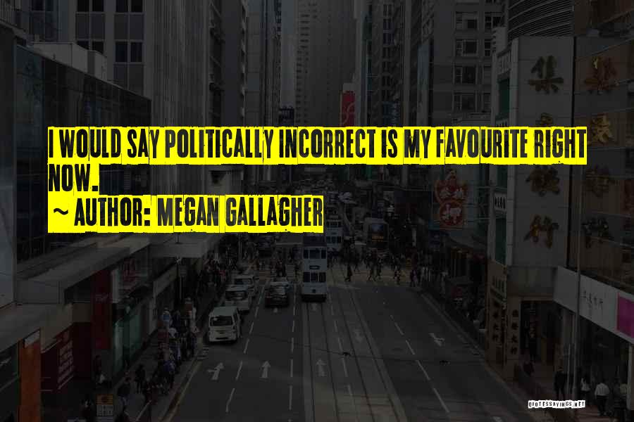 Megan Gallagher Quotes: I Would Say Politically Incorrect Is My Favourite Right Now.