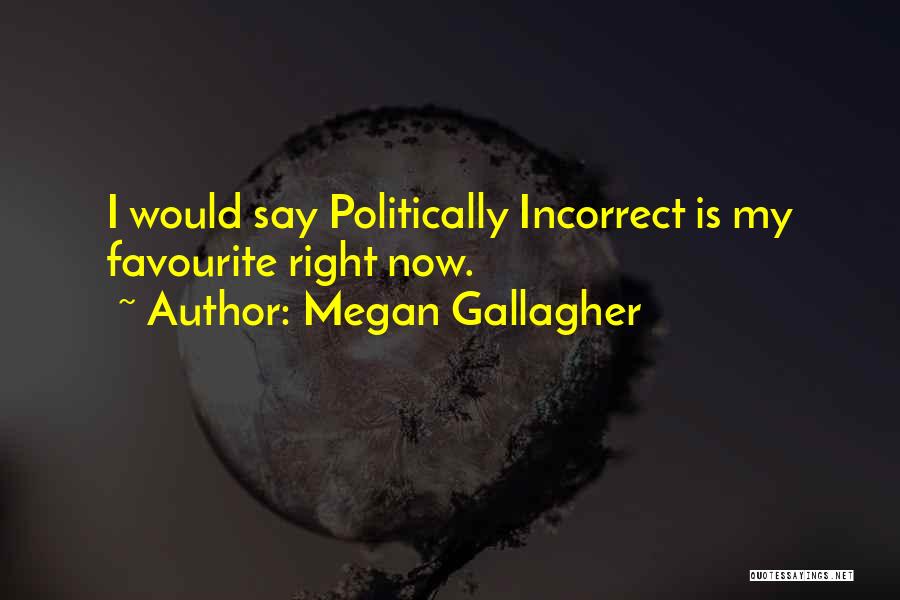 Megan Gallagher Quotes: I Would Say Politically Incorrect Is My Favourite Right Now.