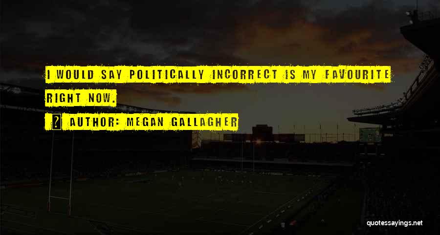 Megan Gallagher Quotes: I Would Say Politically Incorrect Is My Favourite Right Now.