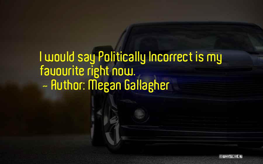 Megan Gallagher Quotes: I Would Say Politically Incorrect Is My Favourite Right Now.