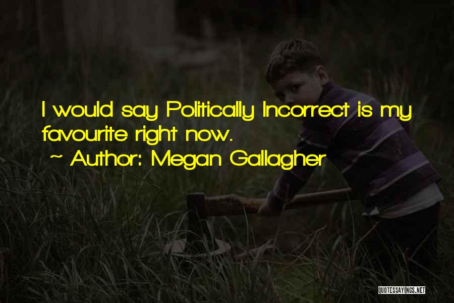 Megan Gallagher Quotes: I Would Say Politically Incorrect Is My Favourite Right Now.