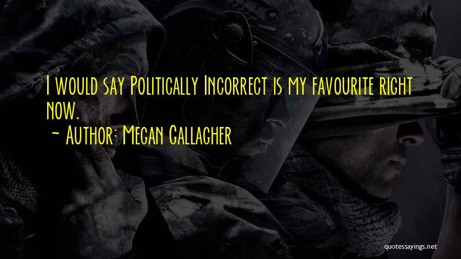 Megan Gallagher Quotes: I Would Say Politically Incorrect Is My Favourite Right Now.