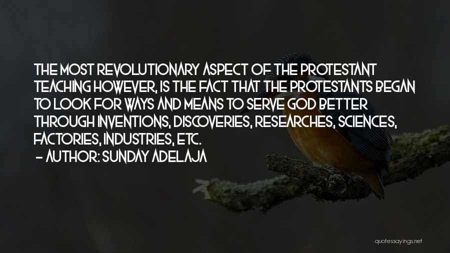 Sunday Adelaja Quotes: The Most Revolutionary Aspect Of The Protestant Teaching However, Is The Fact That The Protestants Began To Look For Ways