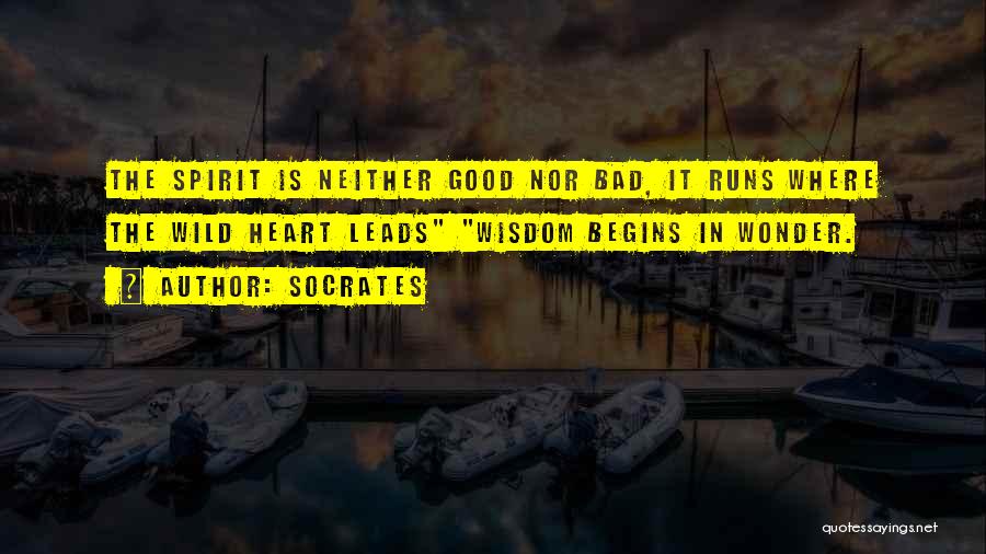 Socrates Quotes: The Spirit Is Neither Good Nor Bad, It Runs Where The Wild Heart Leads Wisdom Begins In Wonder.