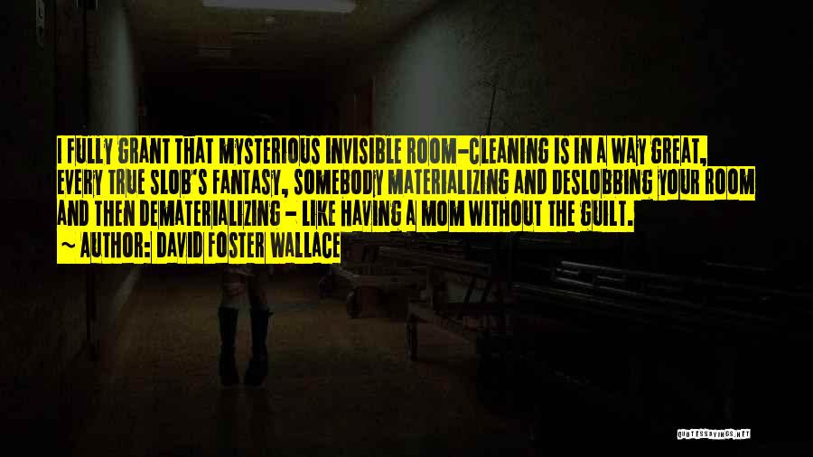 David Foster Wallace Quotes: I Fully Grant That Mysterious Invisible Room-cleaning Is In A Way Great, Every True Slob's Fantasy, Somebody Materializing And Deslobbing