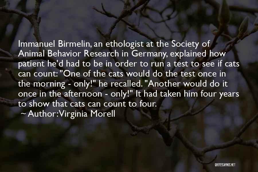 Virginia Morell Quotes: Immanuel Birmelin, An Ethologist At The Society Of Animal Behavior Research In Germany, Explained How Patient He'd Had To Be