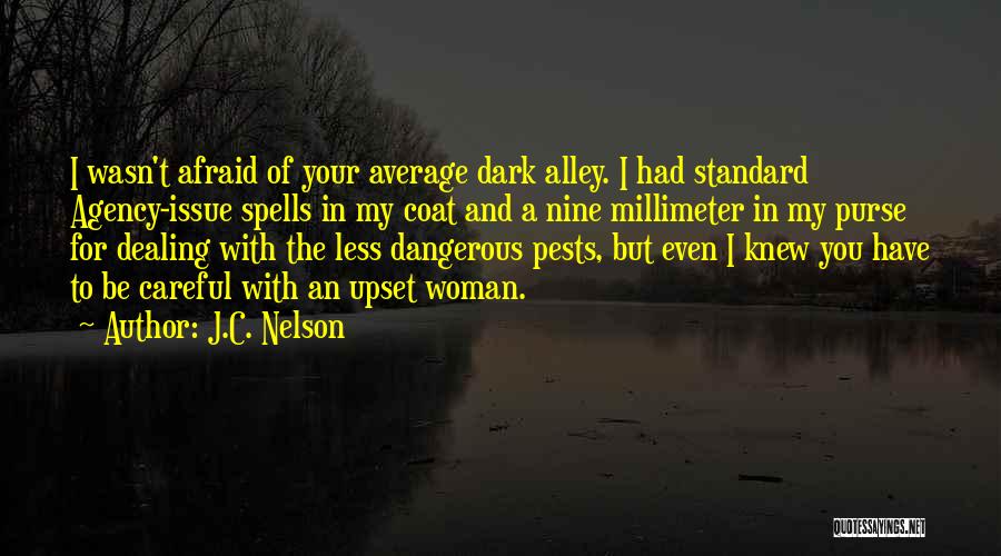 J.C. Nelson Quotes: I Wasn't Afraid Of Your Average Dark Alley. I Had Standard Agency-issue Spells In My Coat And A Nine Millimeter