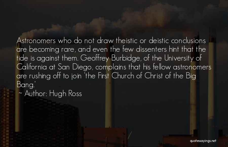 Hugh Ross Quotes: Astronomers Who Do Not Draw Theistic Or Deistic Conclusions Are Becoming Rare, And Even The Few Dissenters Hint That The