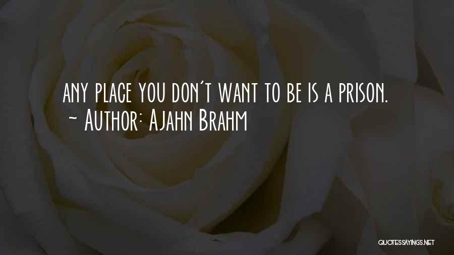 Ajahn Brahm Quotes: Any Place You Don't Want To Be Is A Prison.