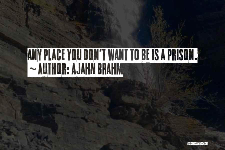 Ajahn Brahm Quotes: Any Place You Don't Want To Be Is A Prison.