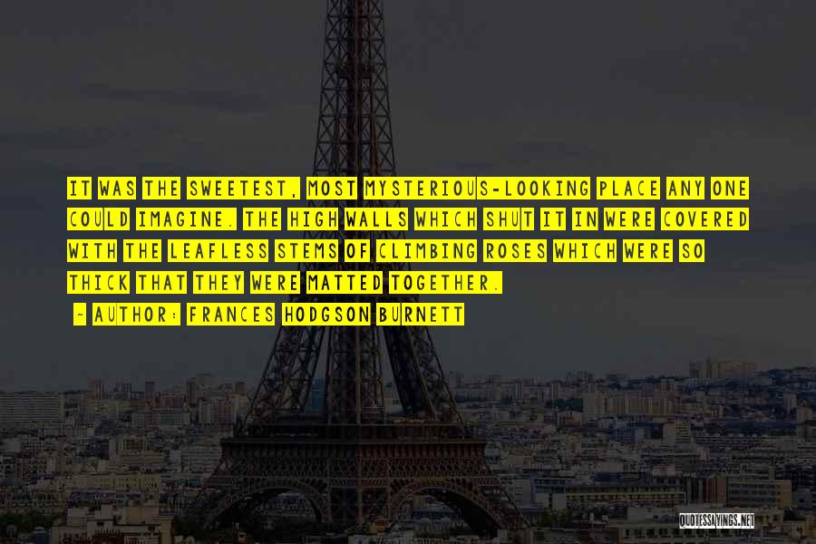 Frances Hodgson Burnett Quotes: It Was The Sweetest, Most Mysterious-looking Place Any One Could Imagine. The High Walls Which Shut It In Were Covered