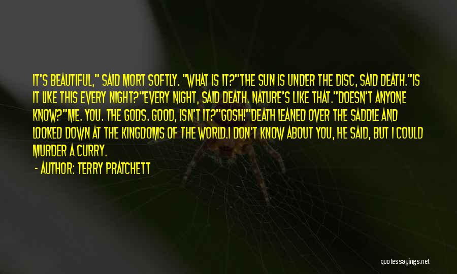 Terry Pratchett Quotes: It's Beautiful, Said Mort Softly. What Is It?the Sun Is Under The Disc, Said Death.is It Like This Every Night?every