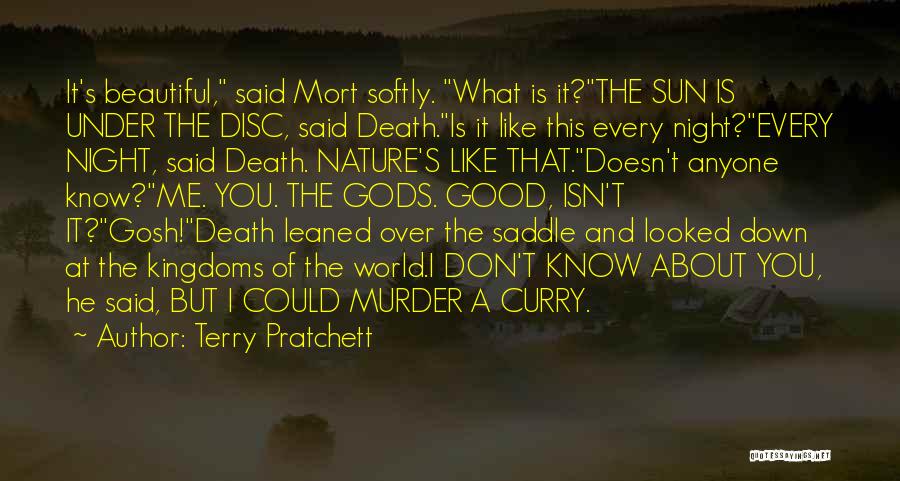 Terry Pratchett Quotes: It's Beautiful, Said Mort Softly. What Is It?the Sun Is Under The Disc, Said Death.is It Like This Every Night?every