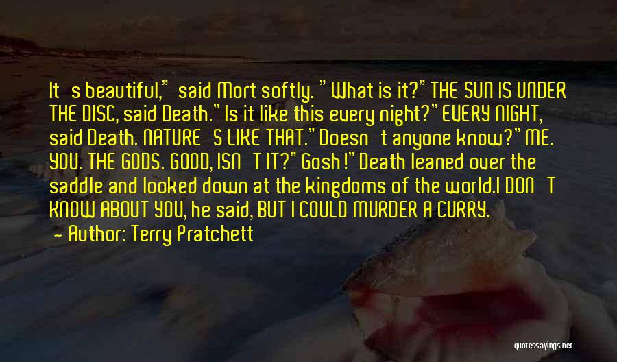 Terry Pratchett Quotes: It's Beautiful, Said Mort Softly. What Is It?the Sun Is Under The Disc, Said Death.is It Like This Every Night?every