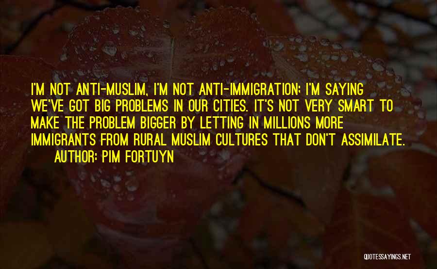 Pim Fortuyn Quotes: I'm Not Anti-muslim, I'm Not Anti-immigration; I'm Saying We've Got Big Problems In Our Cities. It's Not Very Smart To