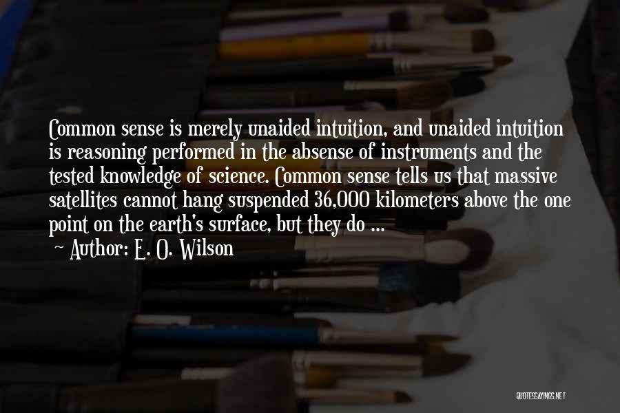 E. O. Wilson Quotes: Common Sense Is Merely Unaided Intuition, And Unaided Intuition Is Reasoning Performed In The Absense Of Instruments And The Tested