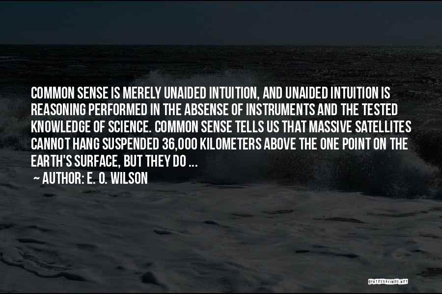 E. O. Wilson Quotes: Common Sense Is Merely Unaided Intuition, And Unaided Intuition Is Reasoning Performed In The Absense Of Instruments And The Tested