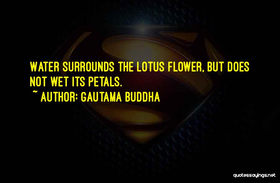 Gautama Buddha Quotes: Water Surrounds The Lotus Flower, But Does Not Wet Its Petals.