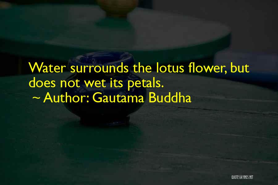 Gautama Buddha Quotes: Water Surrounds The Lotus Flower, But Does Not Wet Its Petals.