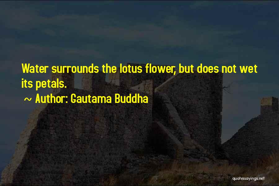 Gautama Buddha Quotes: Water Surrounds The Lotus Flower, But Does Not Wet Its Petals.