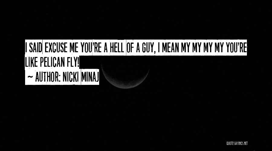 Nicki Minaj Quotes: I Said Excuse Me You're A Hell Of A Guy, I Mean My My My My You're Like Pelican Fly!