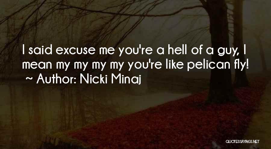 Nicki Minaj Quotes: I Said Excuse Me You're A Hell Of A Guy, I Mean My My My My You're Like Pelican Fly!