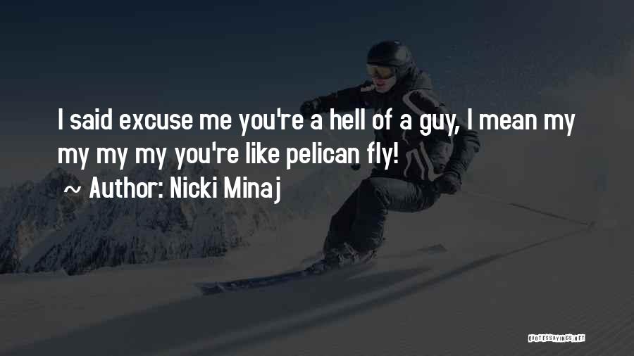 Nicki Minaj Quotes: I Said Excuse Me You're A Hell Of A Guy, I Mean My My My My You're Like Pelican Fly!