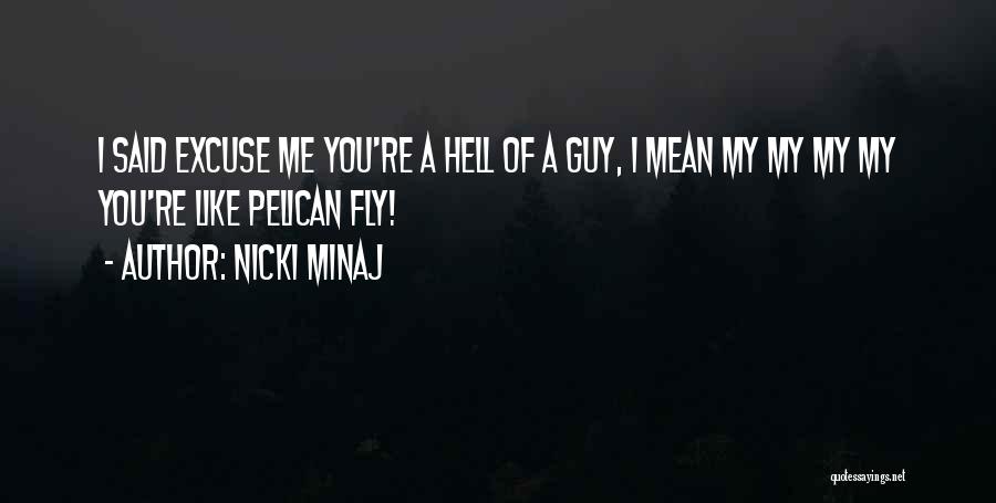 Nicki Minaj Quotes: I Said Excuse Me You're A Hell Of A Guy, I Mean My My My My You're Like Pelican Fly!