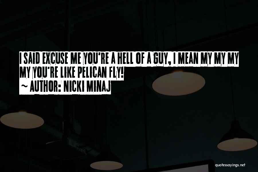 Nicki Minaj Quotes: I Said Excuse Me You're A Hell Of A Guy, I Mean My My My My You're Like Pelican Fly!