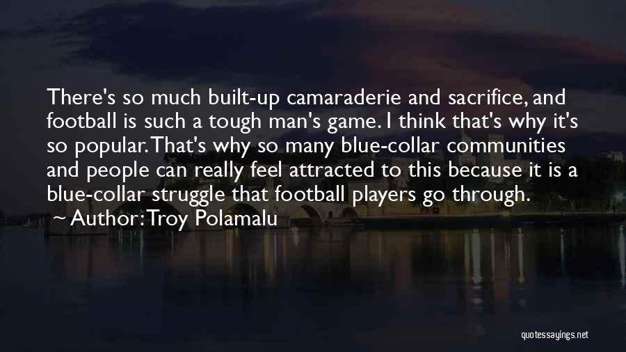 Troy Polamalu Quotes: There's So Much Built-up Camaraderie And Sacrifice, And Football Is Such A Tough Man's Game. I Think That's Why It's