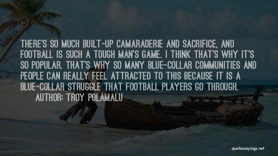 Troy Polamalu Quotes: There's So Much Built-up Camaraderie And Sacrifice, And Football Is Such A Tough Man's Game. I Think That's Why It's