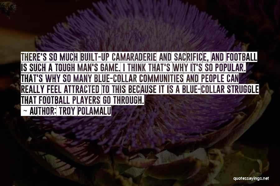 Troy Polamalu Quotes: There's So Much Built-up Camaraderie And Sacrifice, And Football Is Such A Tough Man's Game. I Think That's Why It's