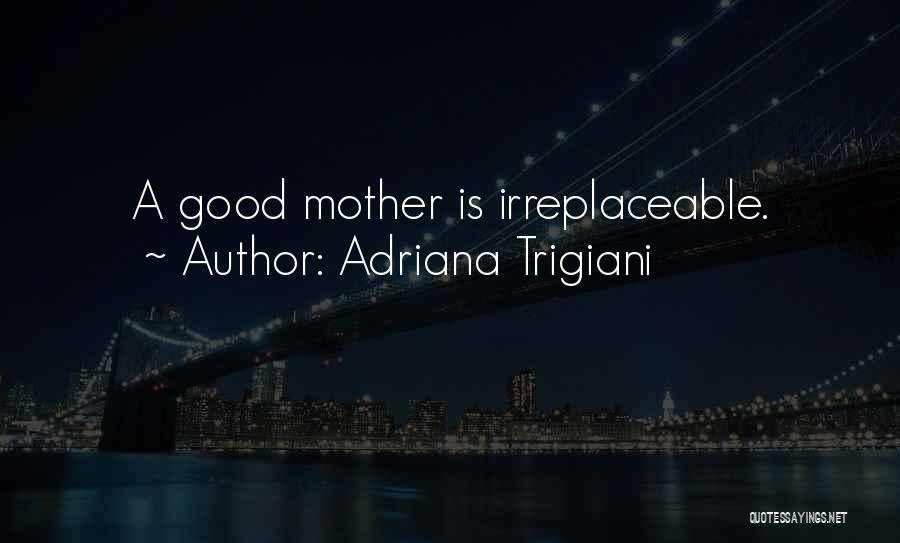 Adriana Trigiani Quotes: A Good Mother Is Irreplaceable.