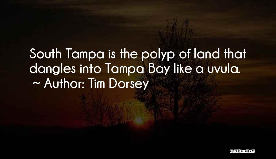 Tim Dorsey Quotes: South Tampa Is The Polyp Of Land That Dangles Into Tampa Bay Like A Uvula.