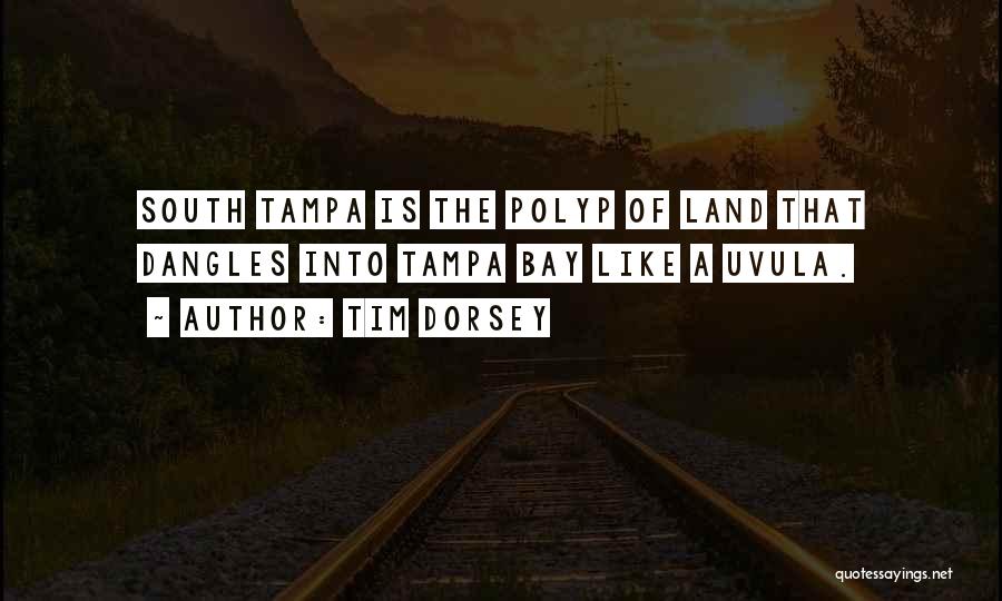 Tim Dorsey Quotes: South Tampa Is The Polyp Of Land That Dangles Into Tampa Bay Like A Uvula.