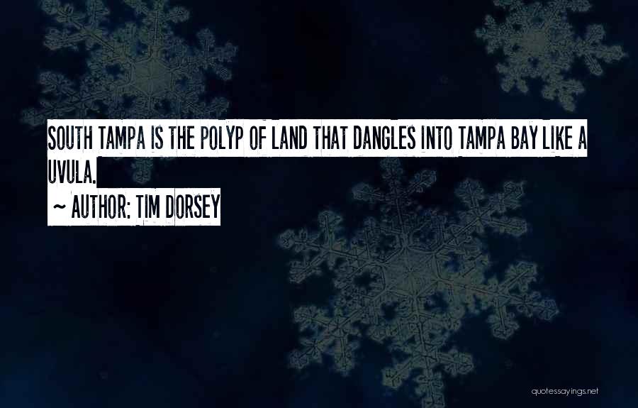 Tim Dorsey Quotes: South Tampa Is The Polyp Of Land That Dangles Into Tampa Bay Like A Uvula.